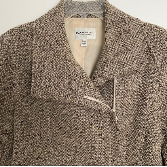 Emanuel Ungaro Wool Tweed Jacket Tan Size 8 - Picture 2 of 6